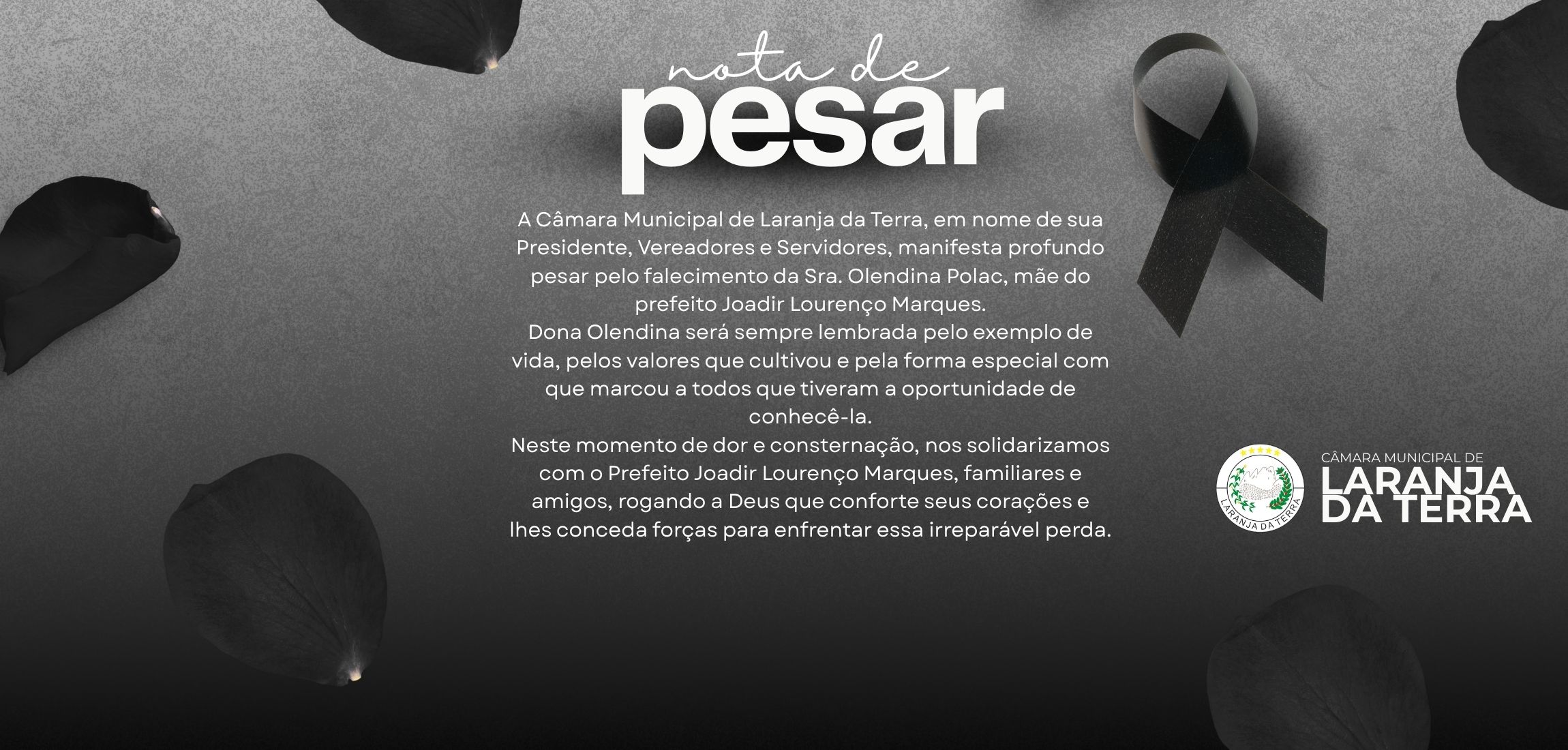 NOTA DE PESAR - SRA OLENDINA POLAC