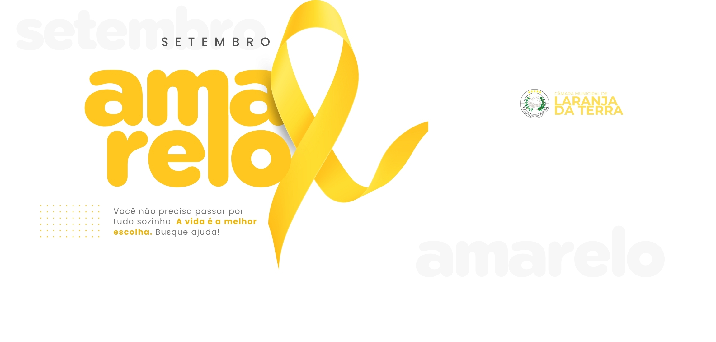 Setembro Amarelo: Câmara Municipal apoia a campanha de valorização da vida